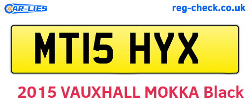 MT15HYX are the vehicle registration plates.