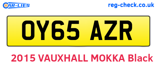 OY65AZR are the vehicle registration plates.