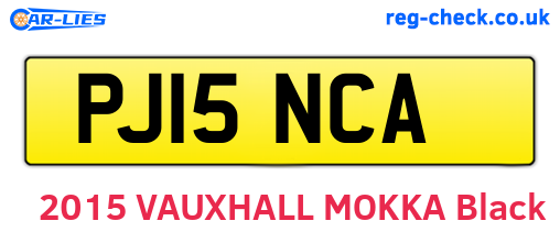 PJ15NCA are the vehicle registration plates.