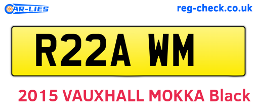 R22AWM are the vehicle registration plates.