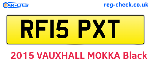 RF15PXT are the vehicle registration plates.
