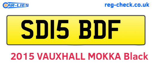 SD15BDF are the vehicle registration plates.