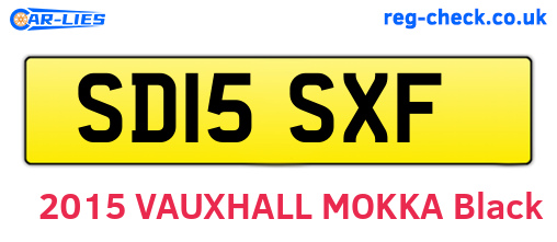 SD15SXF are the vehicle registration plates.