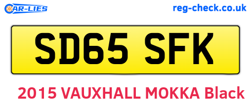 SD65SFK are the vehicle registration plates.