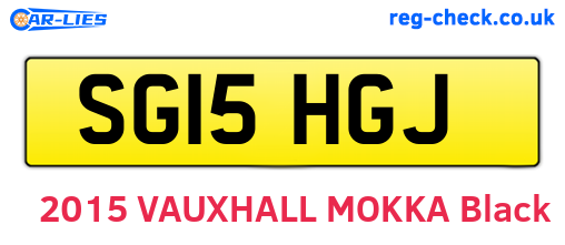 SG15HGJ are the vehicle registration plates.
