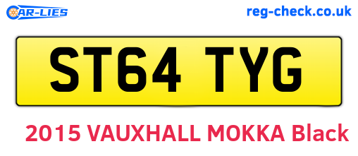 ST64TYG are the vehicle registration plates.