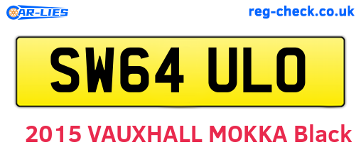 SW64ULO are the vehicle registration plates.