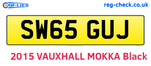 SW65GUJ are the vehicle registration plates.