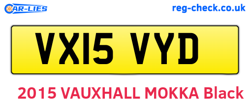 VX15VYD are the vehicle registration plates.