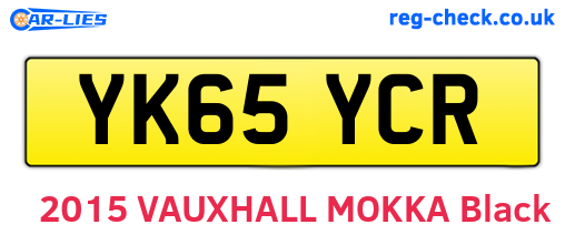YK65YCR are the vehicle registration plates.