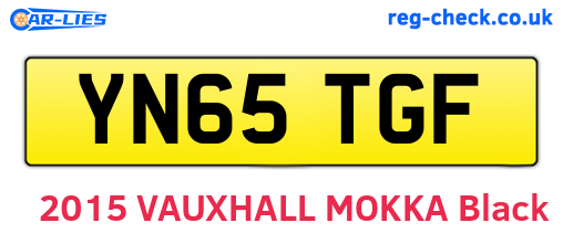 YN65TGF are the vehicle registration plates.