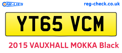 YT65VCM are the vehicle registration plates.