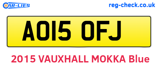 AO15OFJ are the vehicle registration plates.