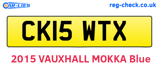 CK15WTX are the vehicle registration plates.