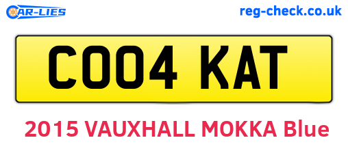 CO04KAT are the vehicle registration plates.