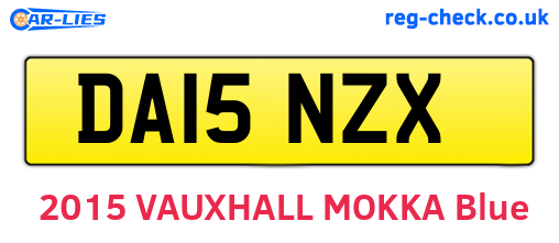 DA15NZX are the vehicle registration plates.