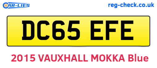DC65EFE are the vehicle registration plates.