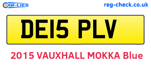 DE15PLV are the vehicle registration plates.