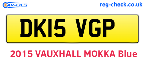 DK15VGP are the vehicle registration plates.
