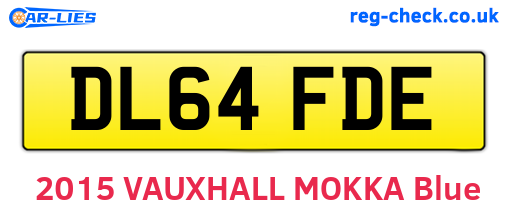 DL64FDE are the vehicle registration plates.