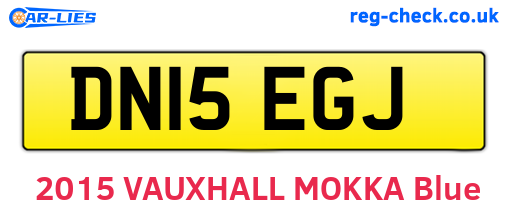 DN15EGJ are the vehicle registration plates.