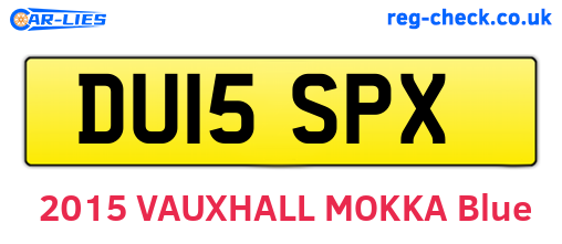 DU15SPX are the vehicle registration plates.