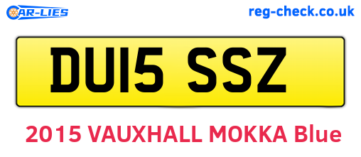 DU15SSZ are the vehicle registration plates.