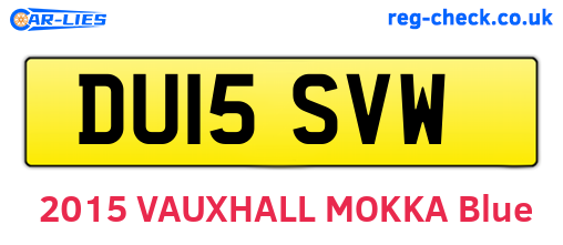 DU15SVW are the vehicle registration plates.