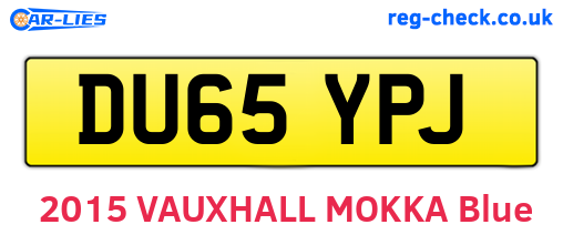 DU65YPJ are the vehicle registration plates.