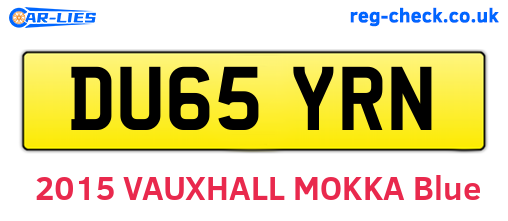DU65YRN are the vehicle registration plates.