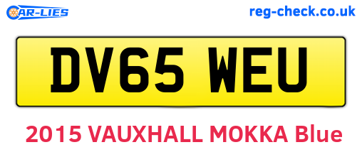 DV65WEU are the vehicle registration plates.