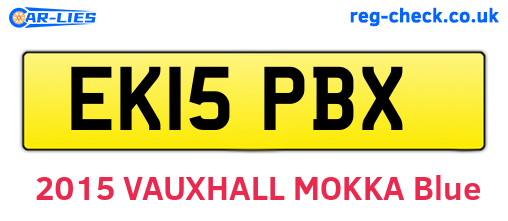EK15PBX are the vehicle registration plates.