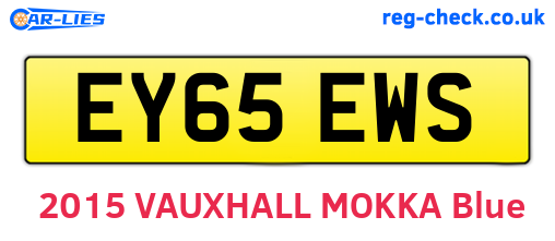 EY65EWS are the vehicle registration plates.