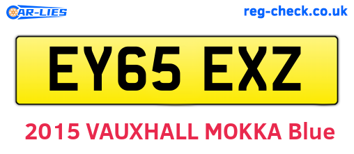 EY65EXZ are the vehicle registration plates.