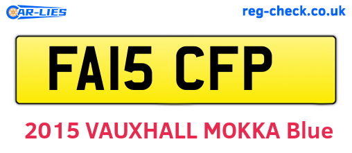 FA15CFP are the vehicle registration plates.