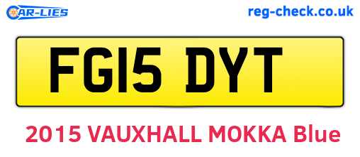 FG15DYT are the vehicle registration plates.