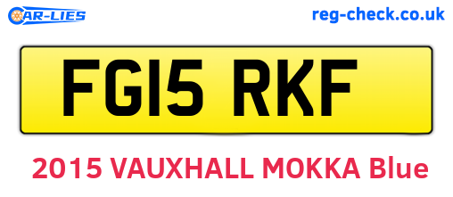 FG15RKF are the vehicle registration plates.
