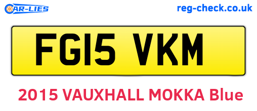 FG15VKM are the vehicle registration plates.