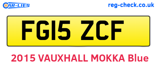FG15ZCF are the vehicle registration plates.