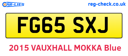 FG65SXJ are the vehicle registration plates.