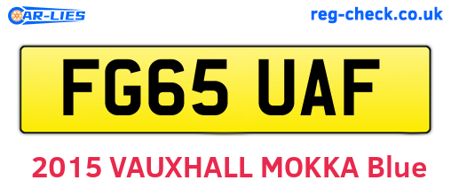 FG65UAF are the vehicle registration plates.