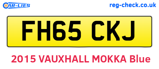 FH65CKJ are the vehicle registration plates.