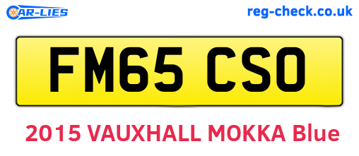 FM65CSO are the vehicle registration plates.