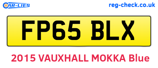 FP65BLX are the vehicle registration plates.