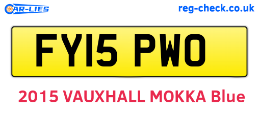 FY15PWO are the vehicle registration plates.