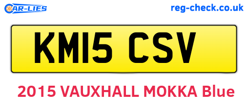 KM15CSV are the vehicle registration plates.