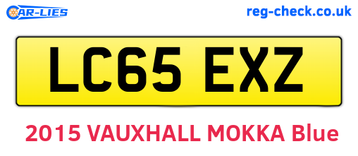 LC65EXZ are the vehicle registration plates.