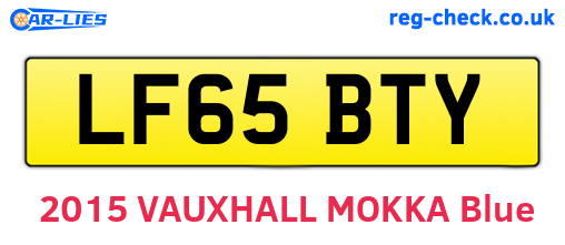 LF65BTY are the vehicle registration plates.