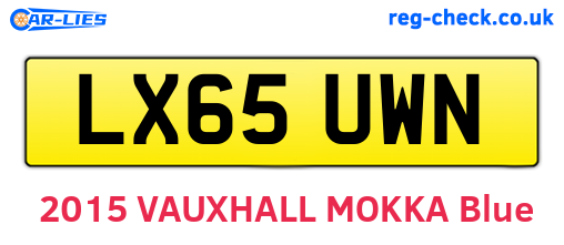 LX65UWN are the vehicle registration plates.