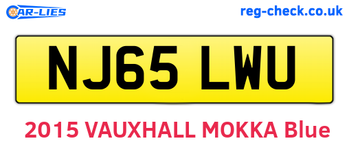 NJ65LWU are the vehicle registration plates.
